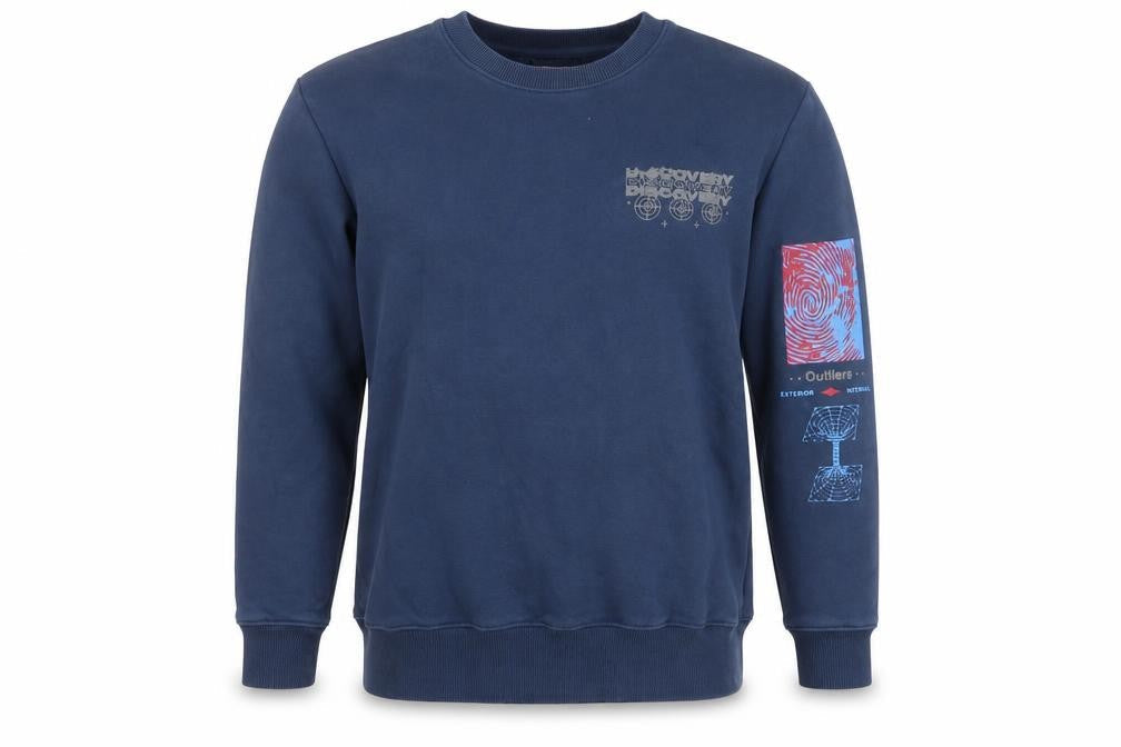 Topman Blue Men's Graphic Print Pullover Sweatshirt M