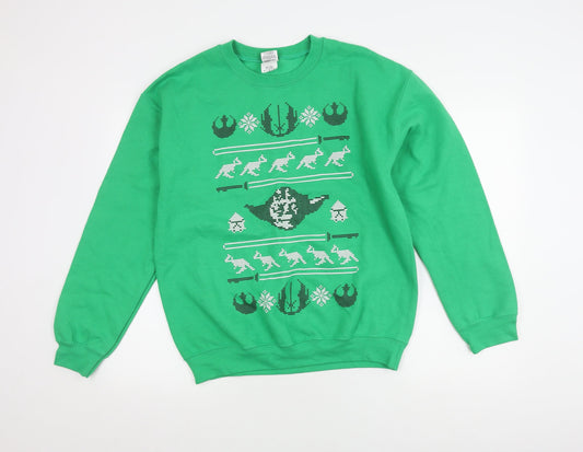 Preloved Star Wars Men's Green Pullover Christmas Sweatshirt M - Front