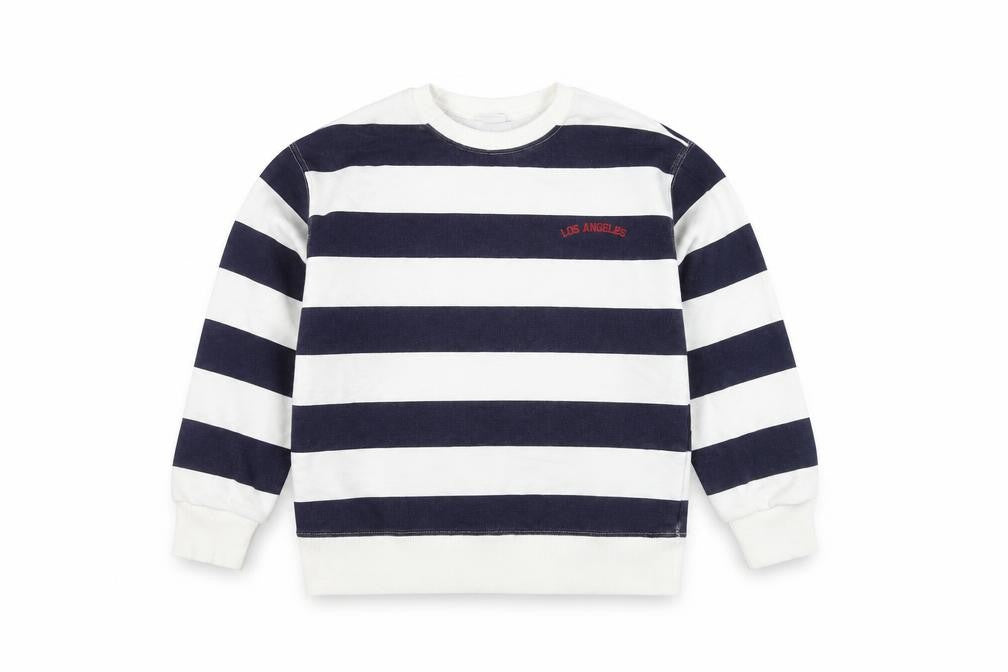 Zara Girls White Striped Sweatshirt, 9 Years, Pullover Style