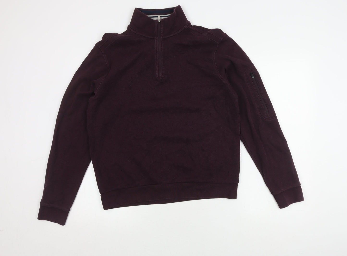Marks and Spencer Men's Purple Full Zip Sweatshirt M
