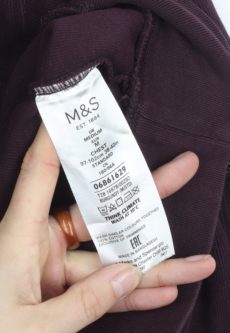 Marks and Spencer Men's Purple Full Zip Sweatshirt M