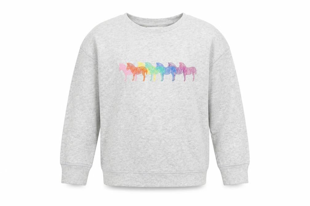Next Girls Grey Zebra Graphic Sweatshirt - 8 Years