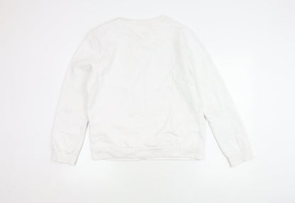Preloved Disney White Unisex Sweatshirt - M Size, Mickey Mouse Graphic - Back