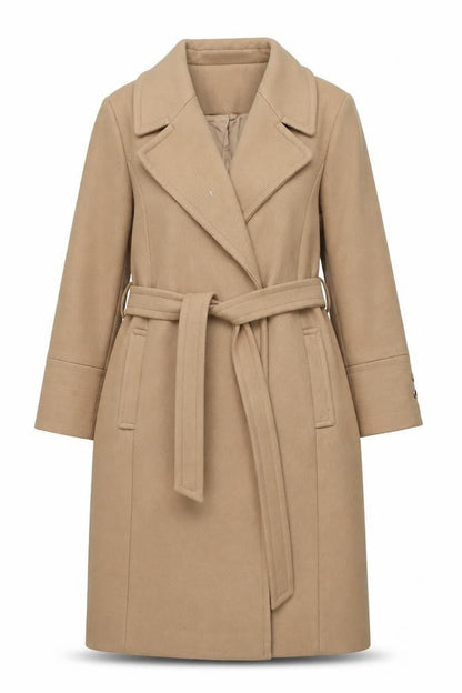 Forever New Women's Beige Long Overcoat Size 22