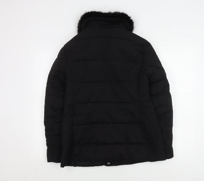 Warehouse Women's Black Puffer Jacket Size 10