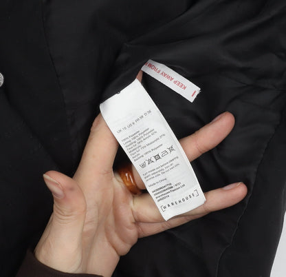 Warehouse Women's Black Puffer Jacket Size 10