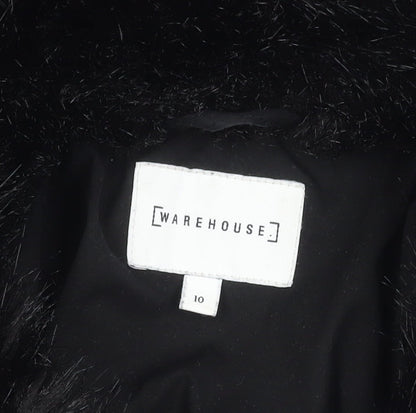 Warehouse Women's Black Puffer Jacket Size 10