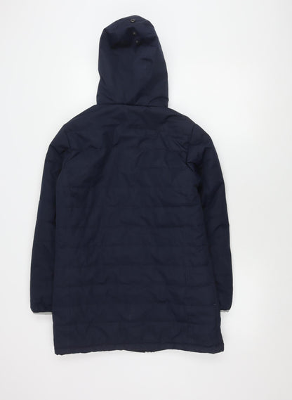 Back view of Wetplay boys’ blue puffer jacket 11-12 years waterproof
