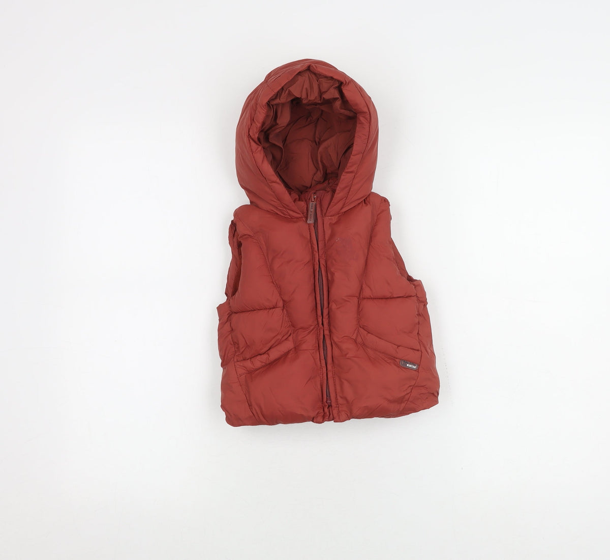 Additional front view of Zara boys’ red puffer jacket 12-18 months hooded