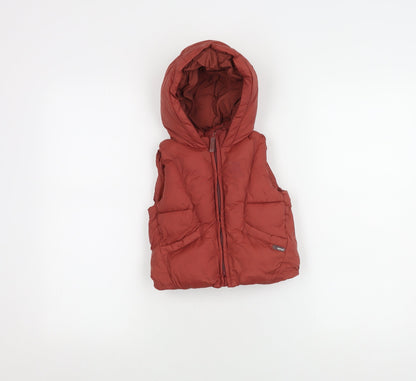 Additional front view of Zara boys’ red puffer jacket 12-18 months hooded