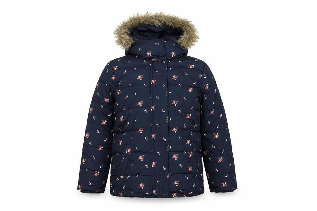 GAP Girls Multicoloured Floral Puffer Jacket Size 12