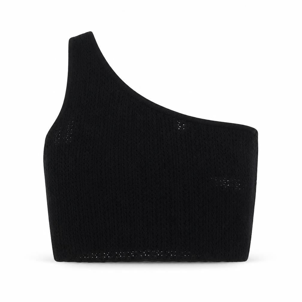4th & Reckless Women's Black Cropped One Shoulder Top