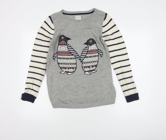 Mantaray Women's Grey Penguin Jumper Size 10