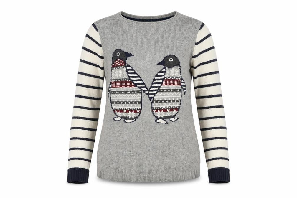 Mantaray Women's Grey Penguin Jumper Size 10