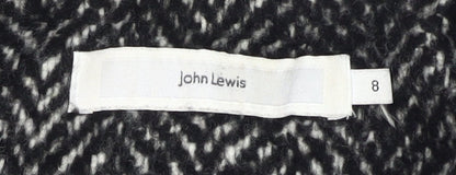 Close-up detail of John Lewis Black Herringbone Coat -, size 8