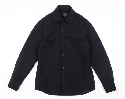 H&M Men’s Black Relaxed Fit Casual Shirt, Size S