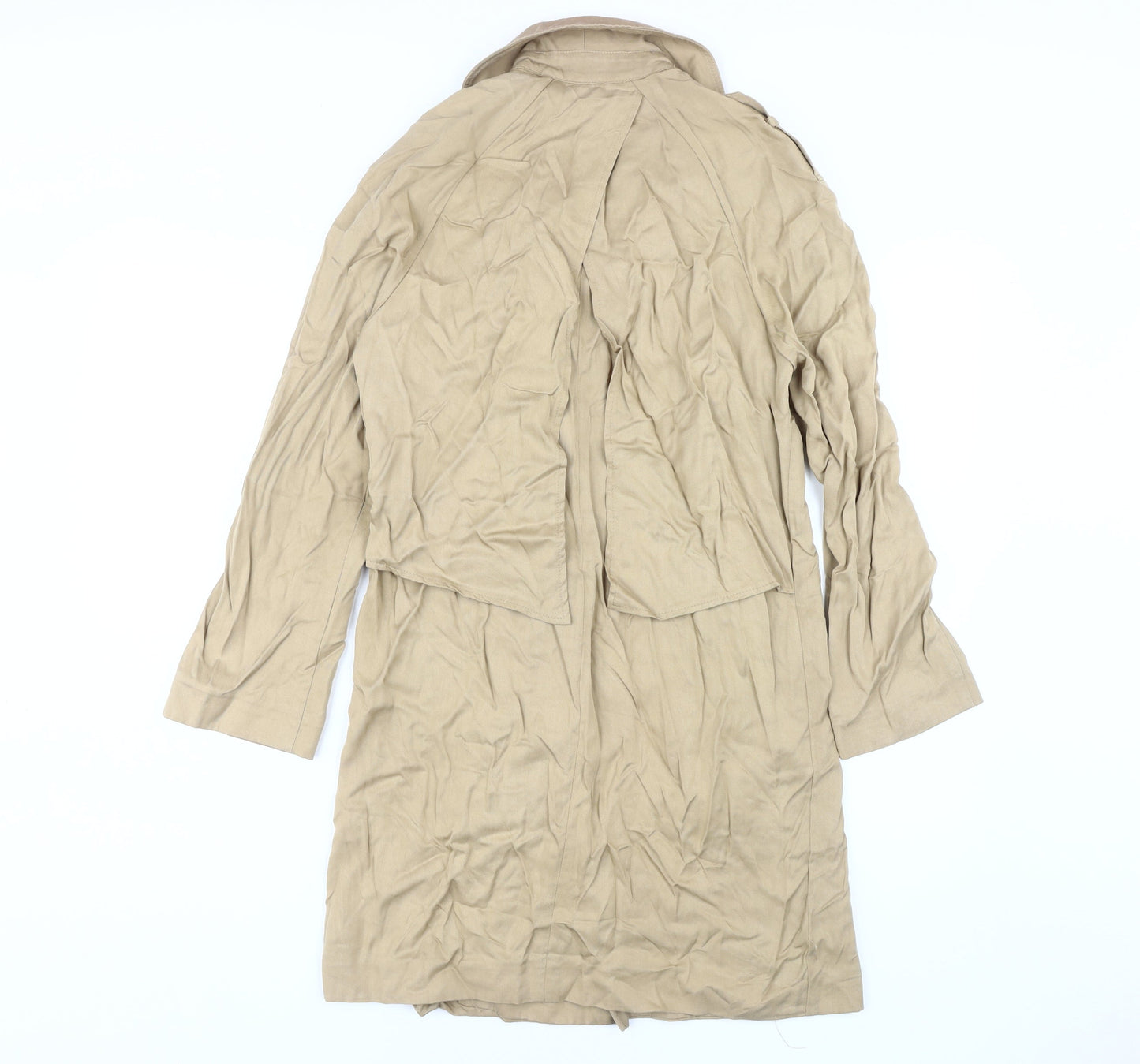 Topshop Women's Beige Trench Coat, Size 4, Classic Style