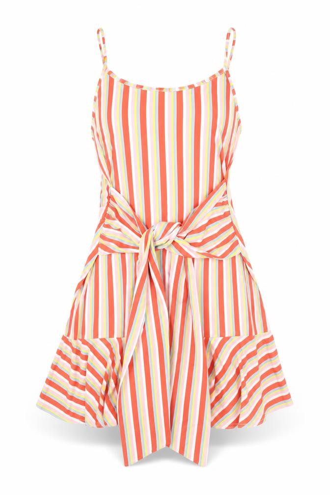 Boohoo Women's Multicoloured Striped Slip Dress