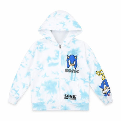 Sega Boys White Blue Full Zip Sonic Hoodie 4-5 Years