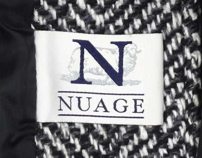 Close-up detail of Nuage Women's Black & White Herringbone Pea Coat, size 12