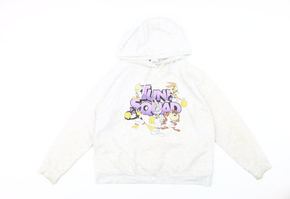 Preloved Space Jam Unisex White Pullover Hoodie M - Front