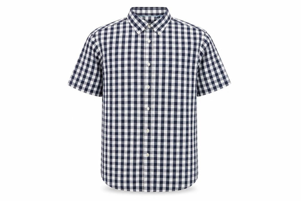 Maine New England Men's Blue Check Button-Up Shirt M