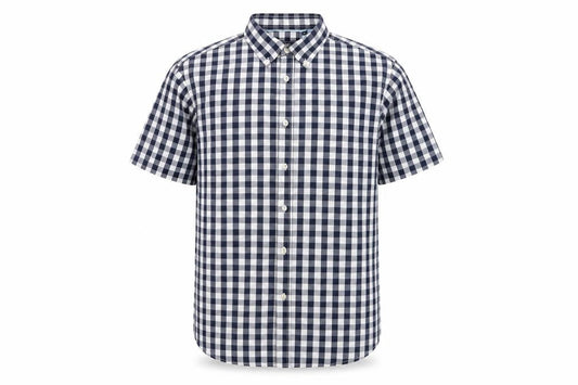 Maine New England Men's Blue Check Button-Up Shirt M