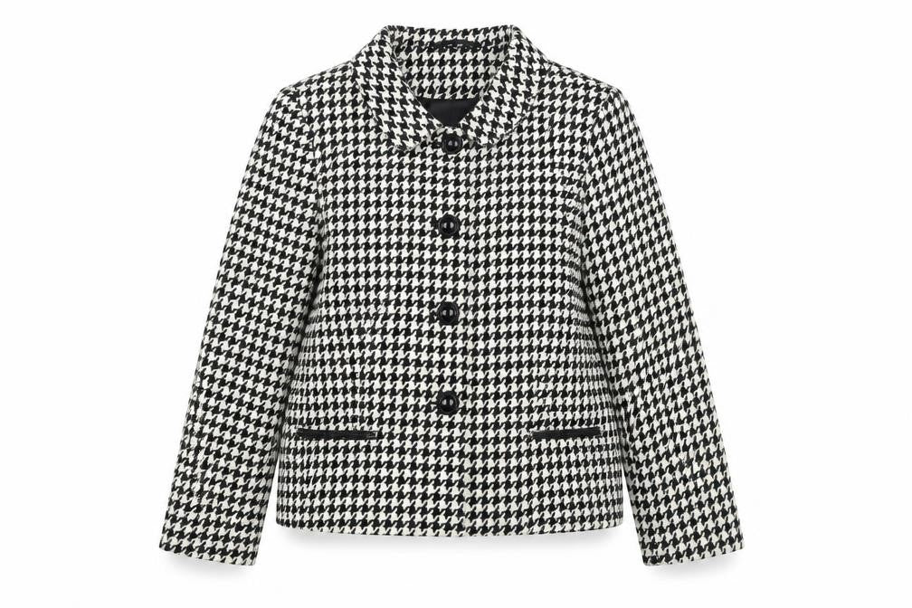 Isle Women's Black Houndstooth Jacket, Size 12