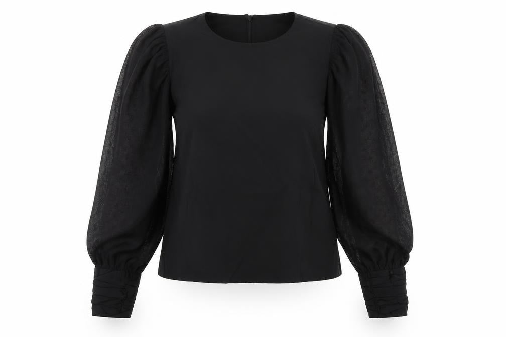 Stradivarius Women's Black Balloon Sleeve Blouse S