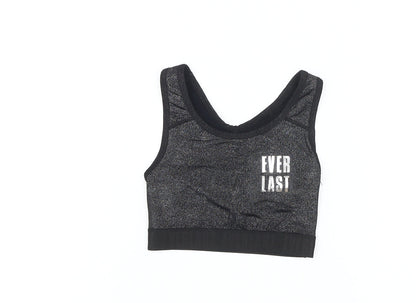 Additional front view of Everlast girls’ black athletic tank 7-8 years, sporty stretch top