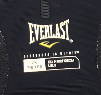 Close-up detail of Everlast girls’ black athletic tank 7-8 years, sporty stretch top