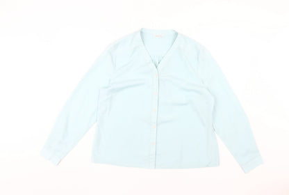 Eastex Women's Blue Long Sleeve Collared Blouse Size 16
