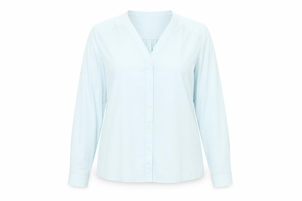 Eastex Women's Blue Long Sleeve Collared Blouse Size 16