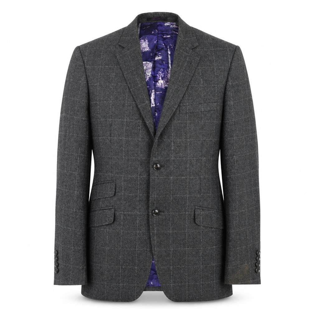 Ted Baker Men's Grey Check Blazer 38R Regular Fit