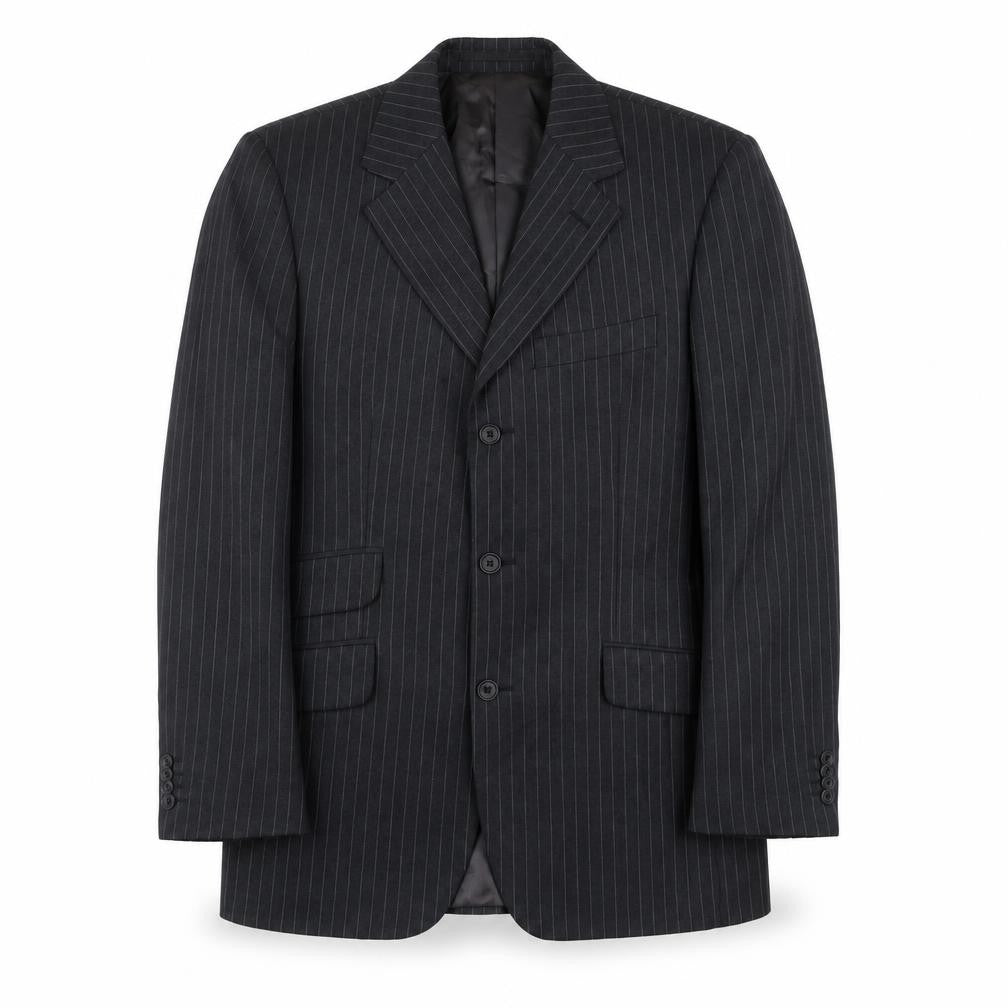 T.M. Lewin Men's Black Striped Blazer, Size 38S