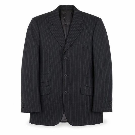 T.M. Lewin Men's Black Striped Blazer, Size 38S
