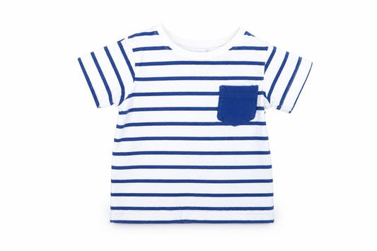 Jasper Conran Unisex Baby White & Blue Striped T-Shirt 0-3 Months