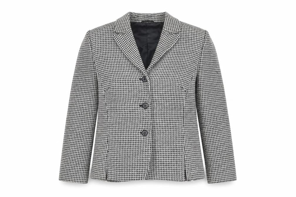 Betty Barclay Women's Black White Check Blazer Size 14