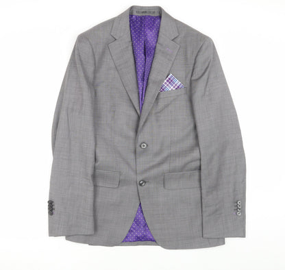 Moss Men's Grey Tailored Wool Suit 36R