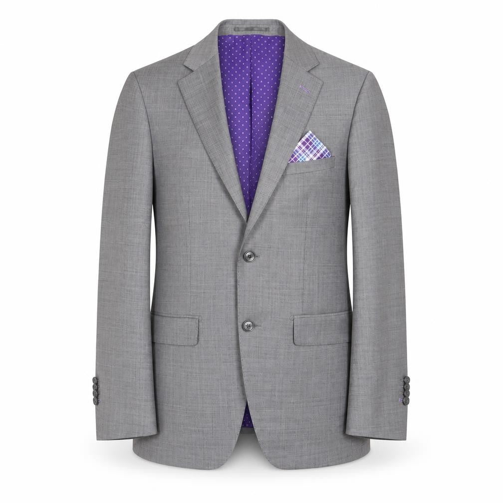 Moss Men's Grey Tailored Wool Suit 36R