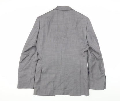 Moss Men's Grey Tailored Wool Suit 36R