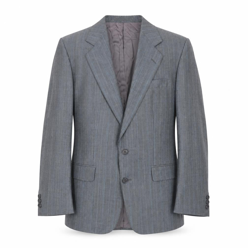 C&A Men's Grey Striped Blazer, Size 46