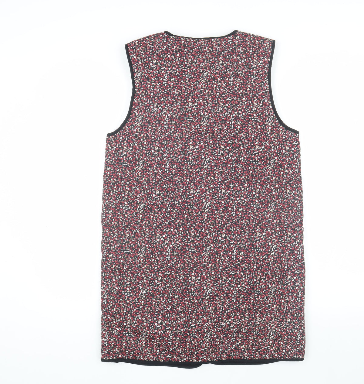 Back view of Jacqueline de Yong Women's Black Floral Waistcoat, size 6, UK