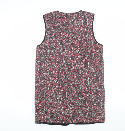 Back view of Jacqueline de Yong Women's Black Floral Waistcoat, size 6, UK