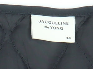 Close-up detail of Jacqueline de Yong Women's Black Floral Waistcoat, size 6, UK