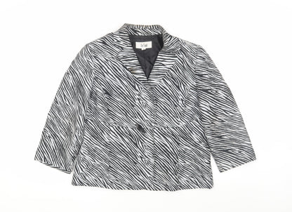 Le Suit Women's Black Animal Print Blazer - Size 14