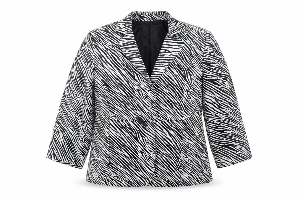 Le Suit Women's Black Animal Print Blazer - Size 14