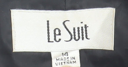 Le Suit Women's Black Animal Print Blazer - Size 14