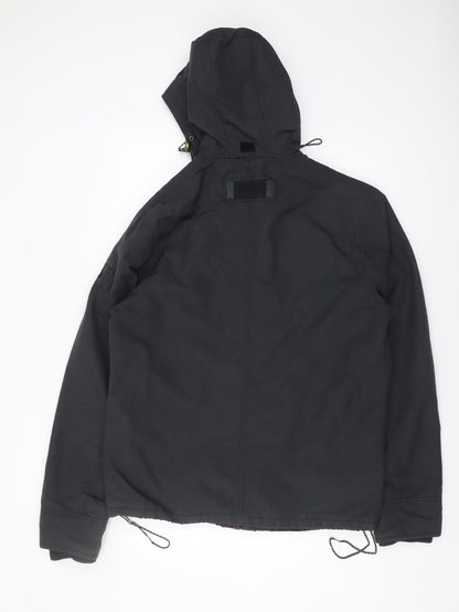FatFace Men's Black Parka Jacket, Size S, Hooded