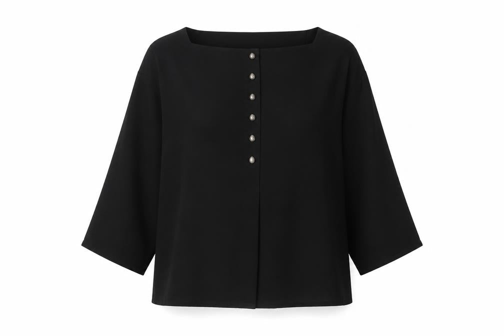 Jaeger Women's Black 3/4 Sleeve Blouse Size S